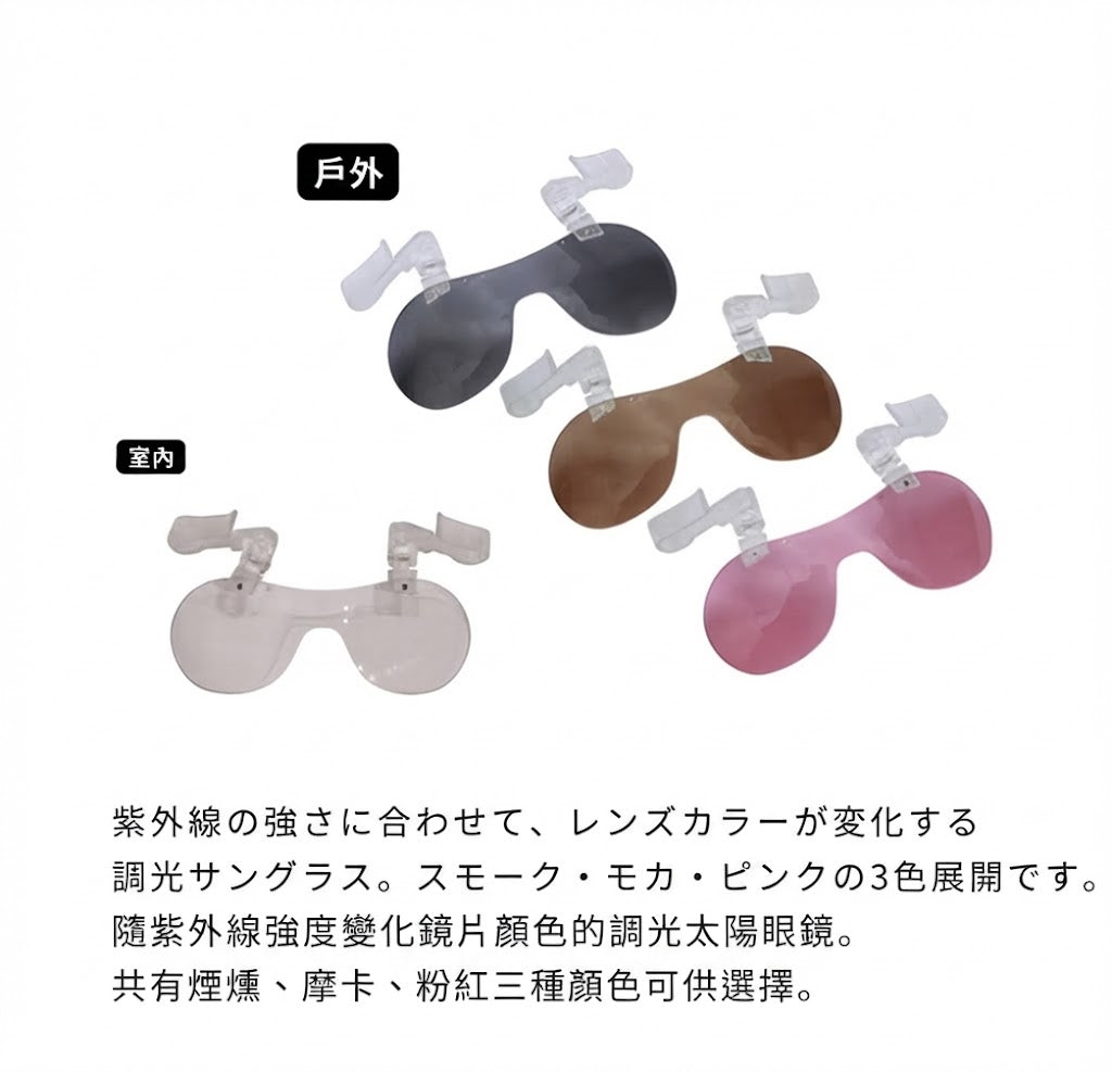 帽子夾式變色太陽眼鏡